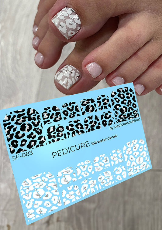 Pedicure Leo. Foil silver. Nail water decals SF-083