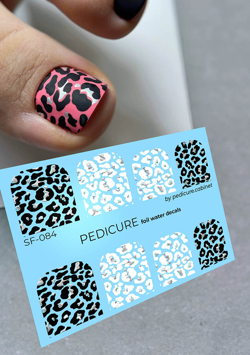 Pedicure Leo. Large. Foil silver. Nail water decals SF-084