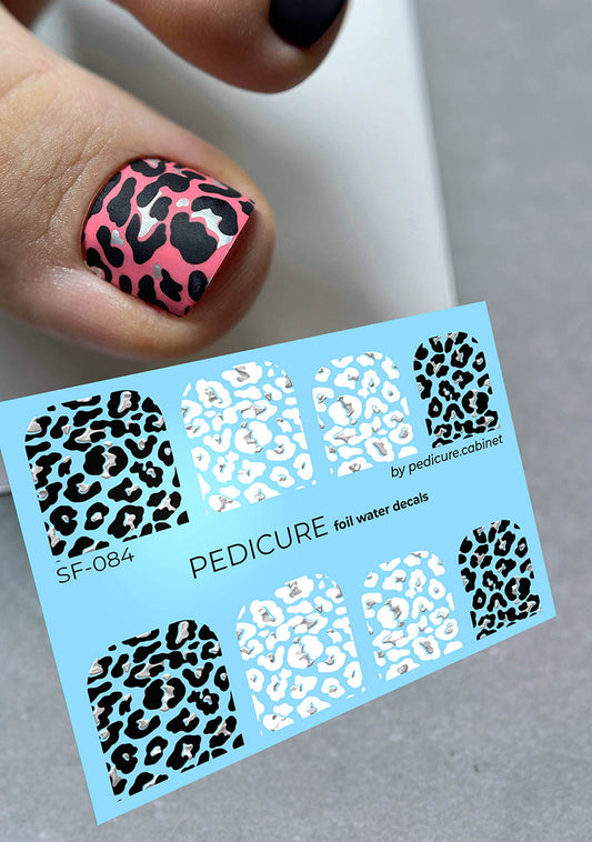 Pedicure Leo. Large. Foil silver. Nail water decals SF-084