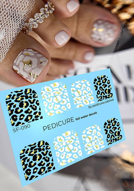 Pedicure Leo. Large. Foil gold. Nail water decals SF-090