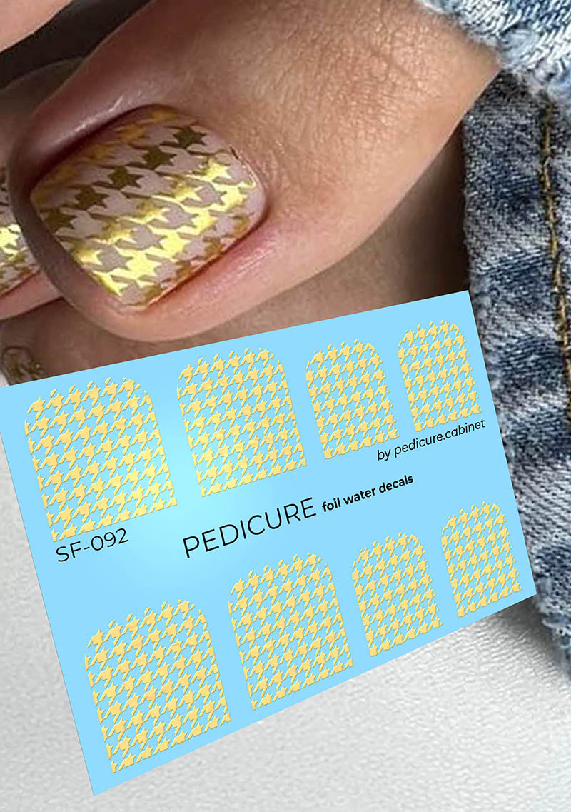Pedicure Lapka. Large. Foil gold. Nail water decals SF-092