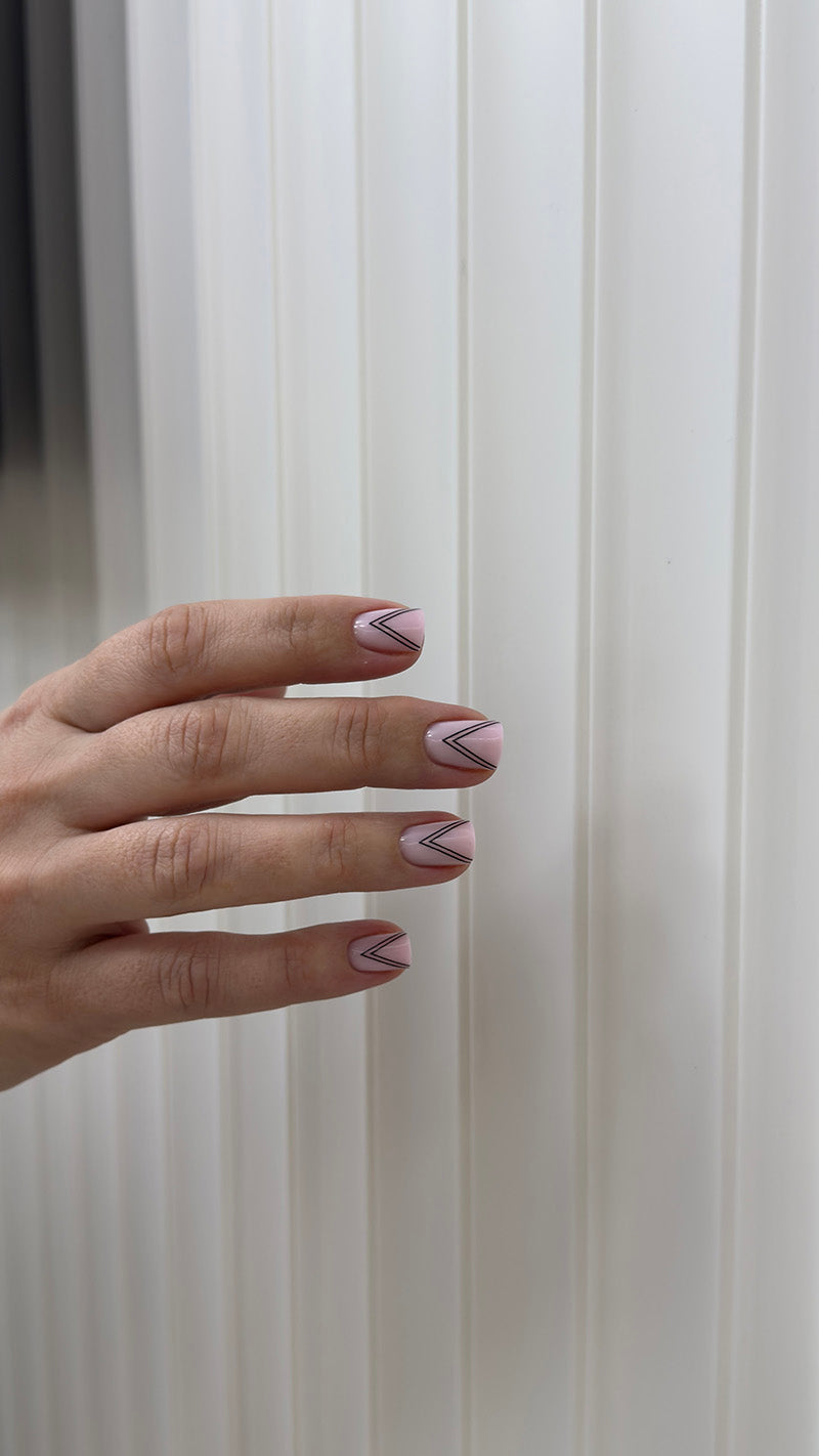 Manicure Double Checkmarks. Foil silver. Nail water decals SF-166