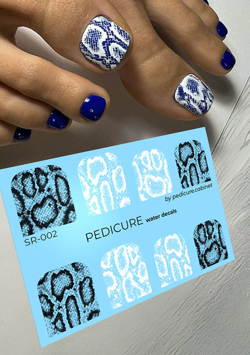 Pedicure Python. Large. Nail water decals SR-002
