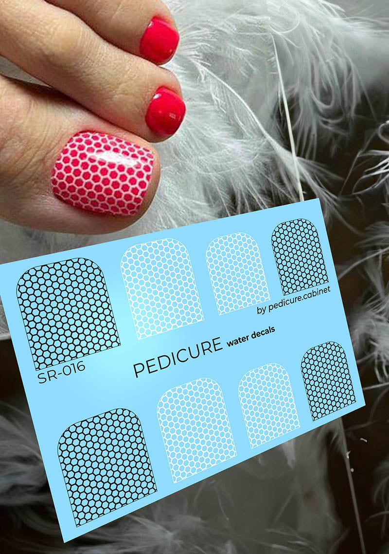 Pedicure Mesh. Large. Nail water decals SR-016
