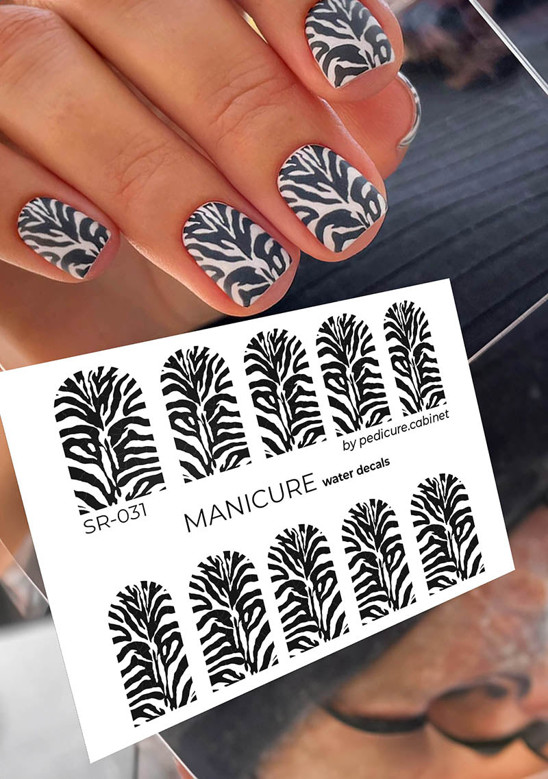 Manicure Zebra. Nail water decals SR-031