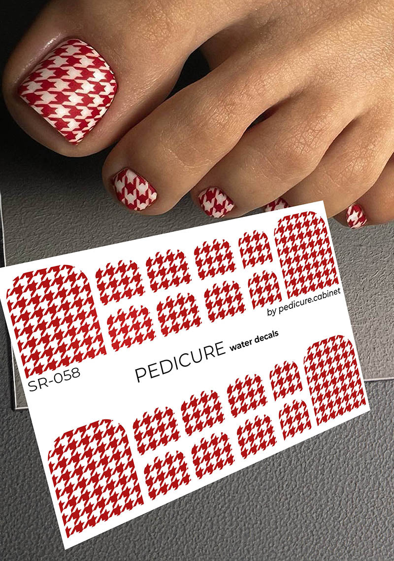 Pedicure Lapka. Red. Nail water decals SR-058