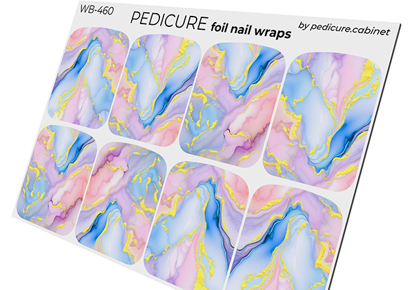 Pedicure Strokes. Gold Foil. Large. Nail wraps WB-460