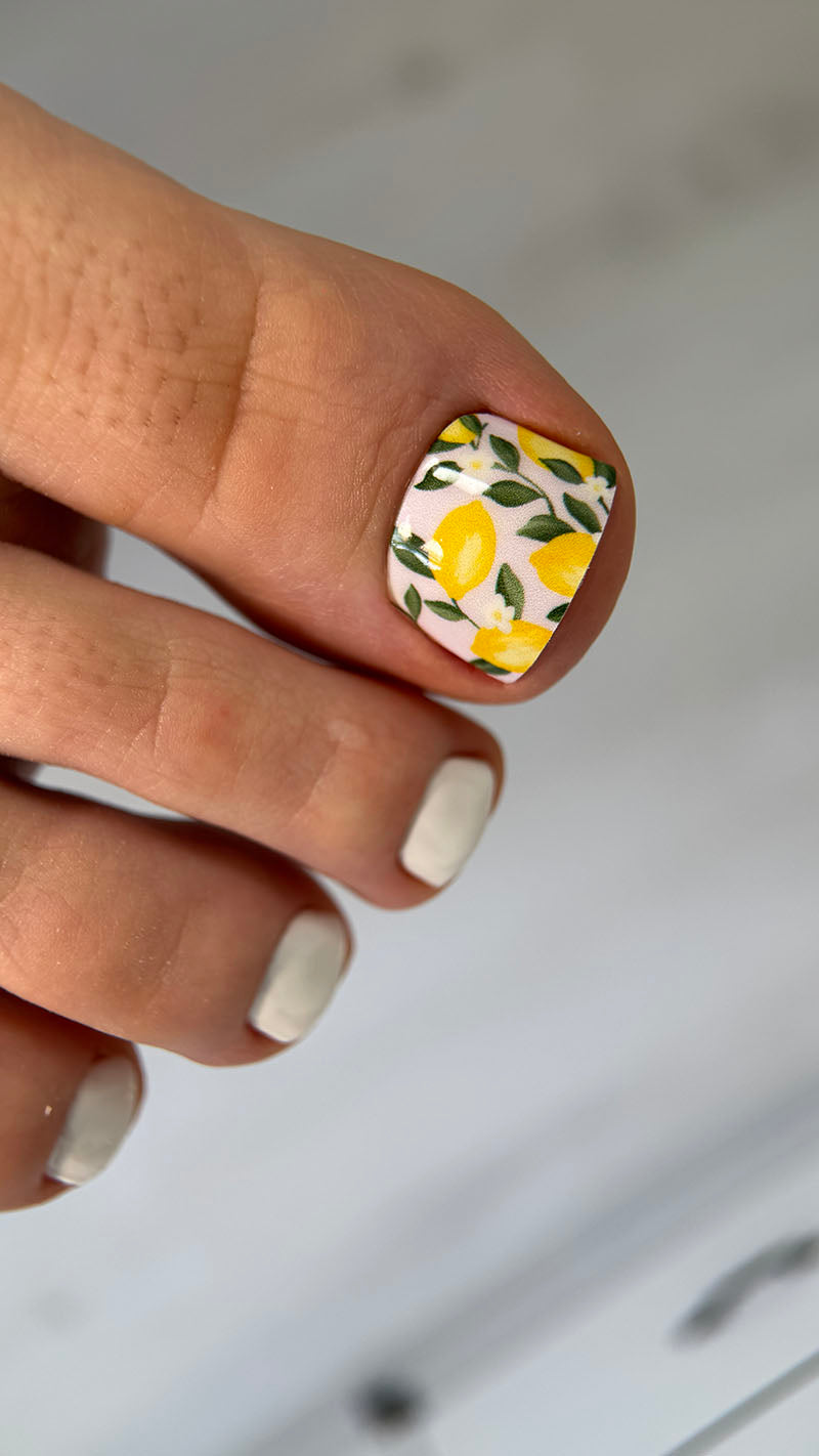 Pedicure Lemons. Large. Nail wraps WB-480