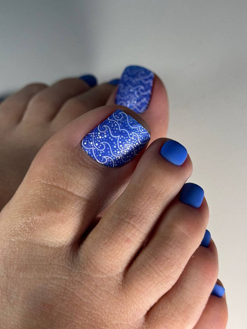 Pedicure Waves. Colored Foil. Large. Nail wraps WB-515