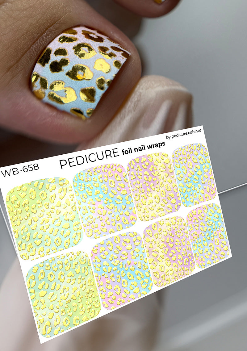 Pedicure Leo. Gold Foil. Large. Nail wraps WB-658