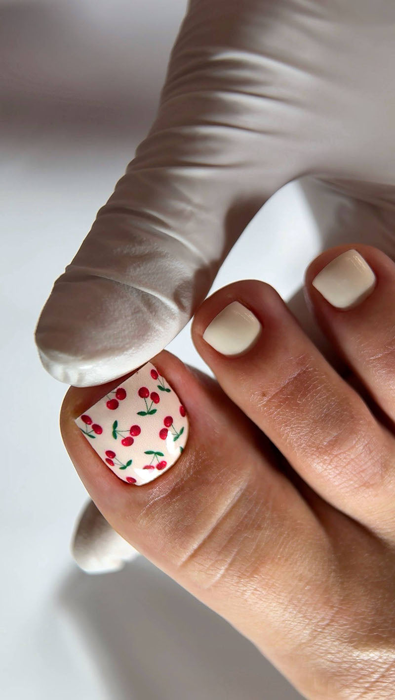 Pedicure Cherry. Large. Nail wrap WB-739