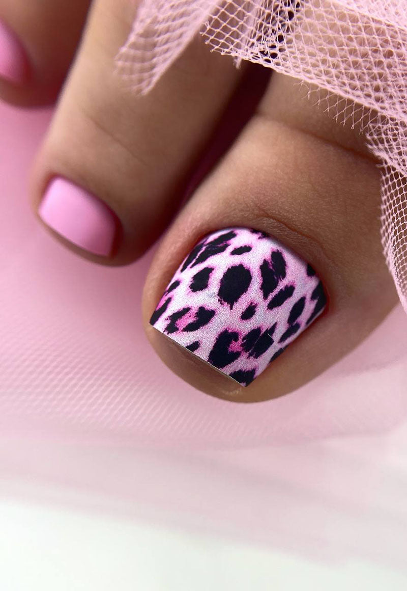 Pedicure Leo. Pink. Large. Nail wrap WB-897