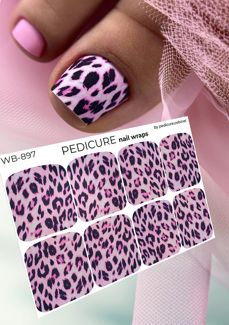 Pedicure Leo. Pink. Large. Nail wrap WB-897