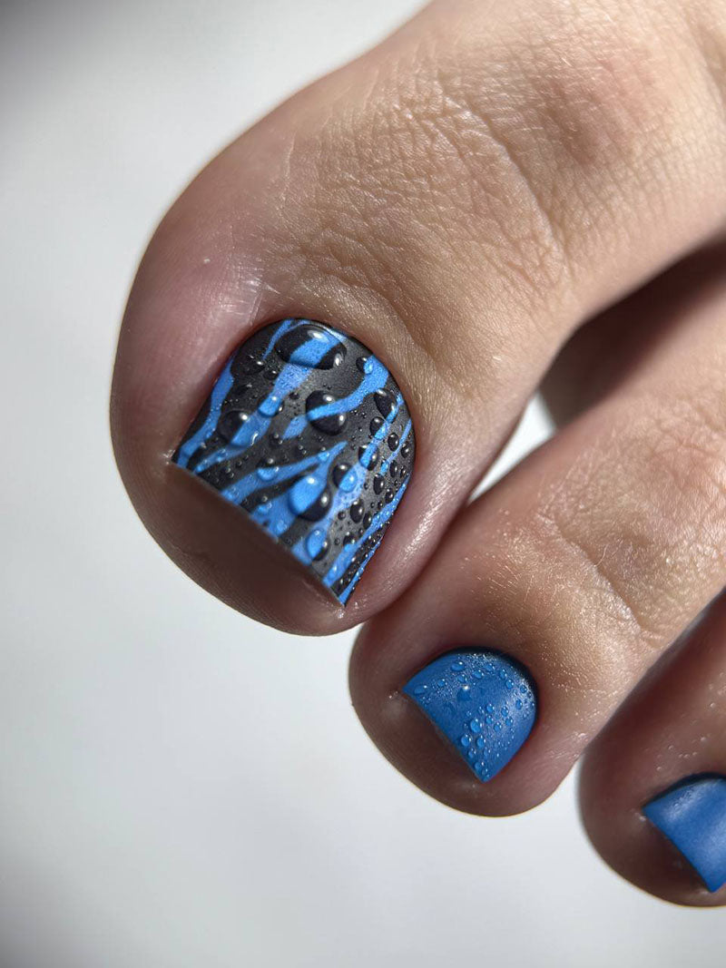 Pedicure Zebra. Blue. Large. Nail wrap WB-914