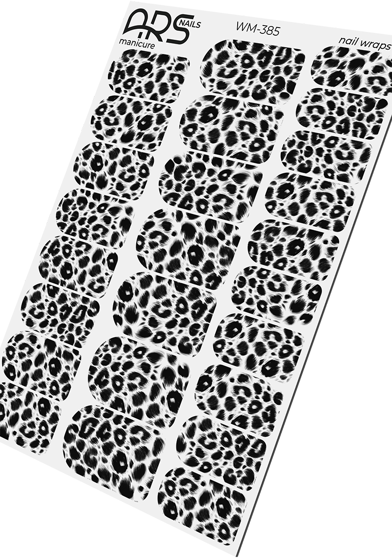 Manicure Leo. Black and white. Nail wraps WM-385