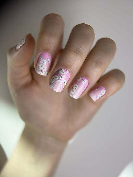 Manicure Small flowers. Gradient. Nail wraps WM-436