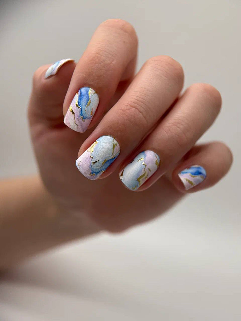 Manicure Strokes. Gold Foil. Nail wraps WM-469