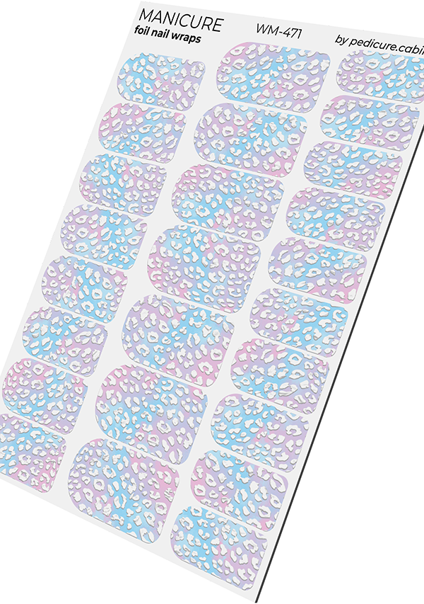 Manicure Leo. Silver Foil. Nail wraps WM-471