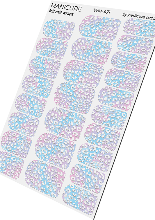 Manicure Leo. Silver Foil. Nail wraps WM-471