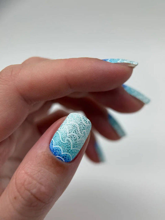 Manicure Waves. Colored Foil. Nail wraps WM-475