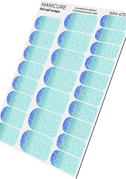 Manicure Waves. Colored Foil. Nail wraps WM-475