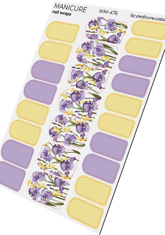 Manicure Irises. Nail wraps WM-476