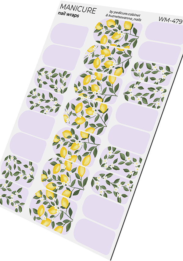 Manicure Lemons. Nail wraps WM-479
