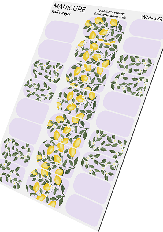 Manicure Lemons. Nail wraps WM-479
