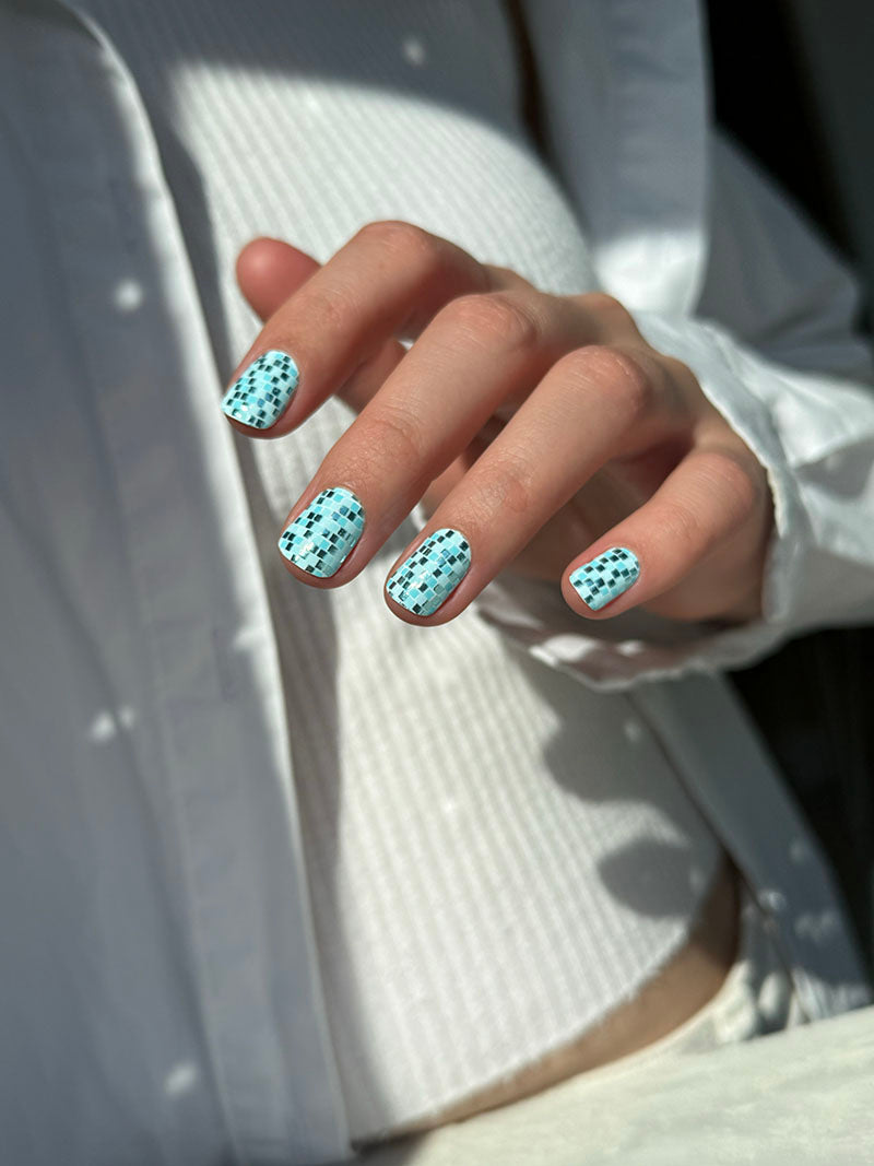Manicure Disco Ball. Tiffany. Colored Foil. Nail wraps WM-493