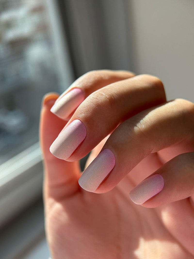 Manicure Gradient. Pink and Beige. Nail wraps WM-545
