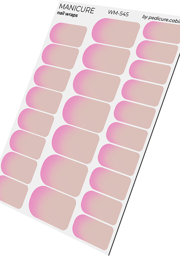 Manicure Gradient. Pink and Beige. Nail wraps WM-545