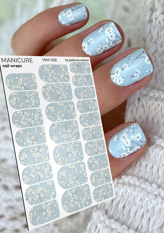 Manicure Small Flowers. Nail wraps WM-568