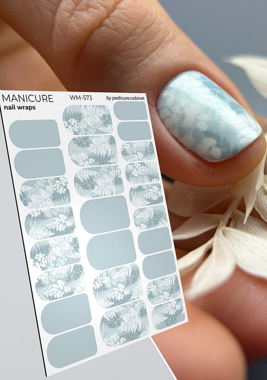 Manicure Twigs. Blue. Nail wraps WM-573