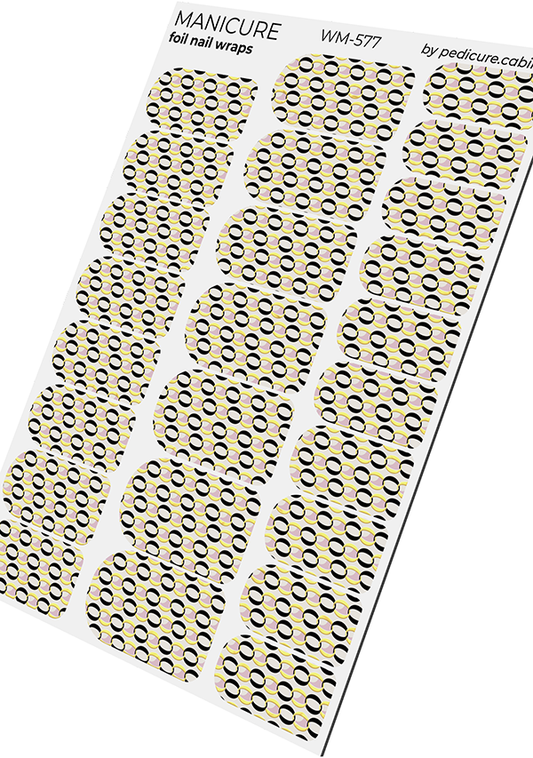 Manicure Chains. Gold Foil. Nail wraps WM-577