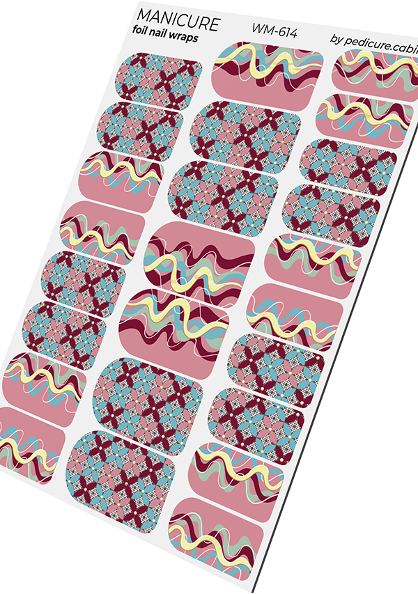Manicure Waves. Colored Foil (Bronze). Nail wraps WM-614