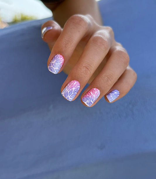 Manicure Leaves. Gradient. Nail wrap WM-617