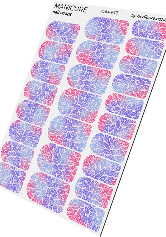 Manicure Leaves. Gradient. Nail wrap WM-617
