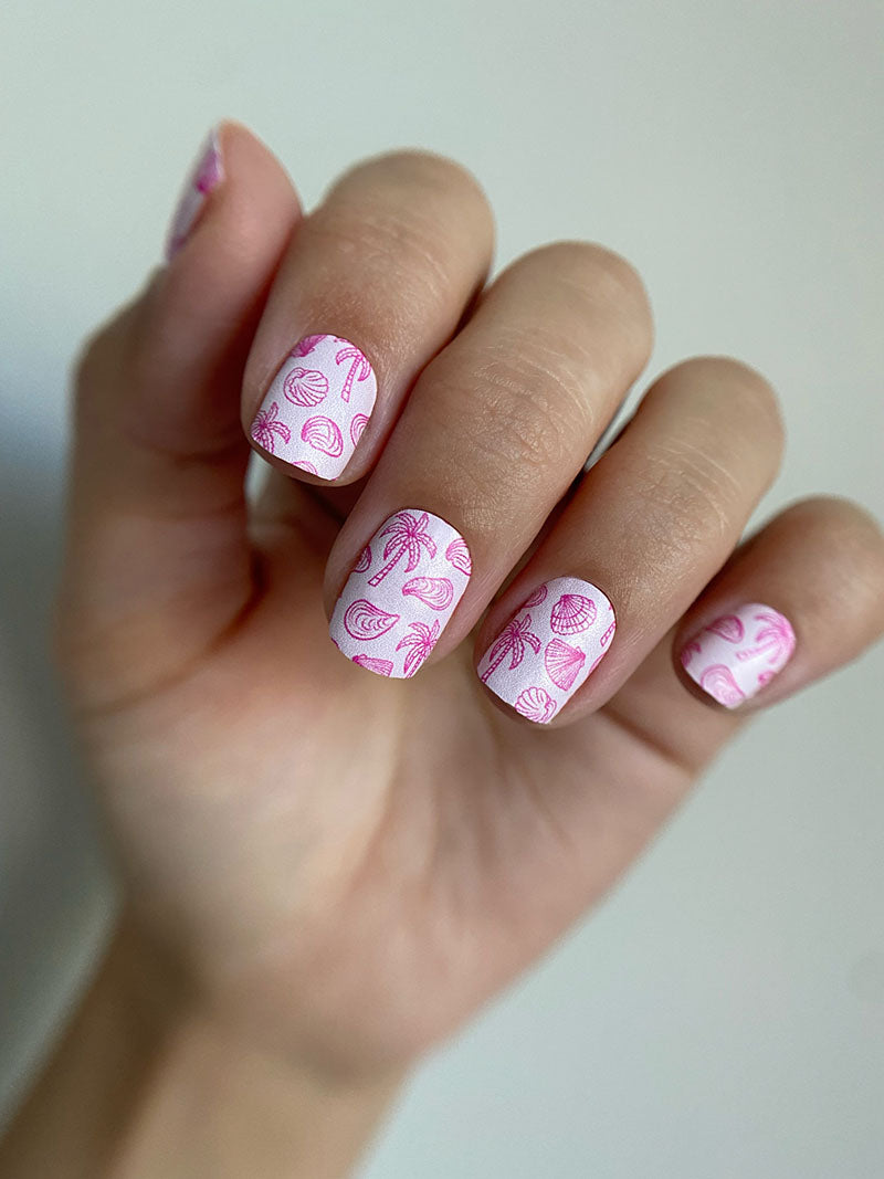 Manicure Shells Palms. Nail wrap WM-729