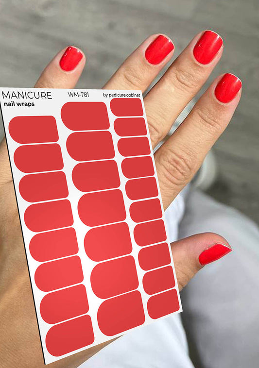 Manicure Red. Nail wrap WM-781