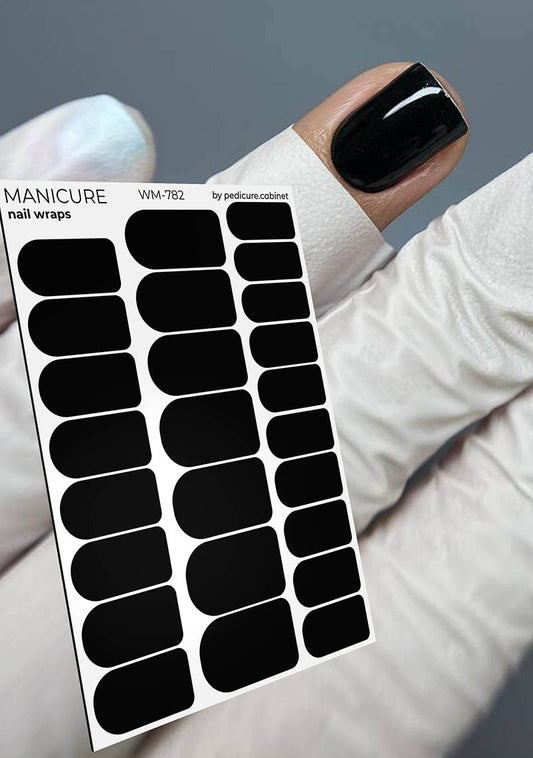 Manicure Black. Nail wrap WM-782