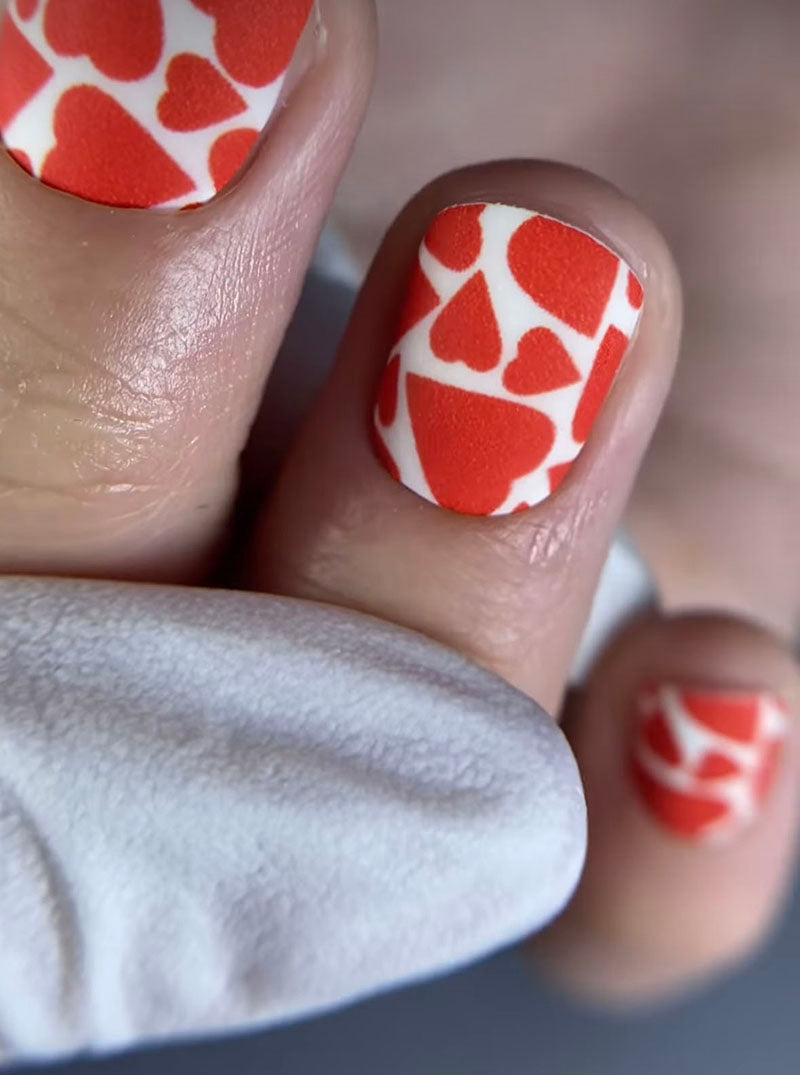 Manicure Heart. White background. Nail wrap WM-793