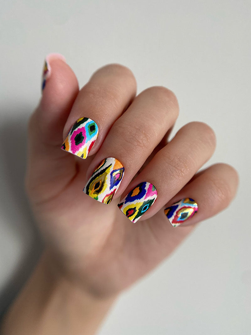 Manicure Cardigan. Foil gold. Nail wrap WM-886