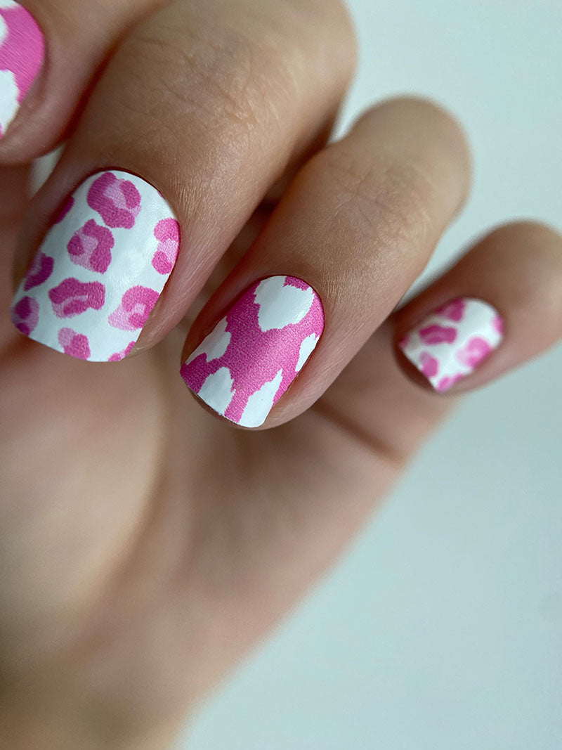 Manicure Mix animal. Pink Leo. Nail wrap WM-932