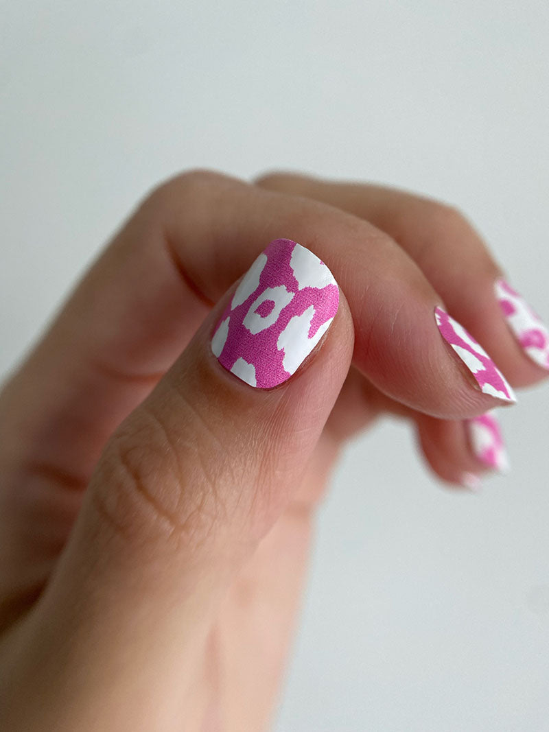 Manicure Mix animal. Pink Leo. Nail wrap WM-932