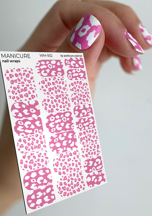 Manicure Mix animal. Pink Leo. Nail wrap WM-932