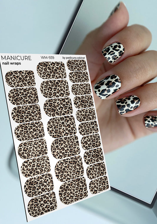 Manicure Leo small. Brown. Nail wrap WM-939