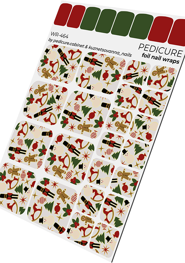 Pedicure Figures. Gold Foil. Nail wraps WR-464