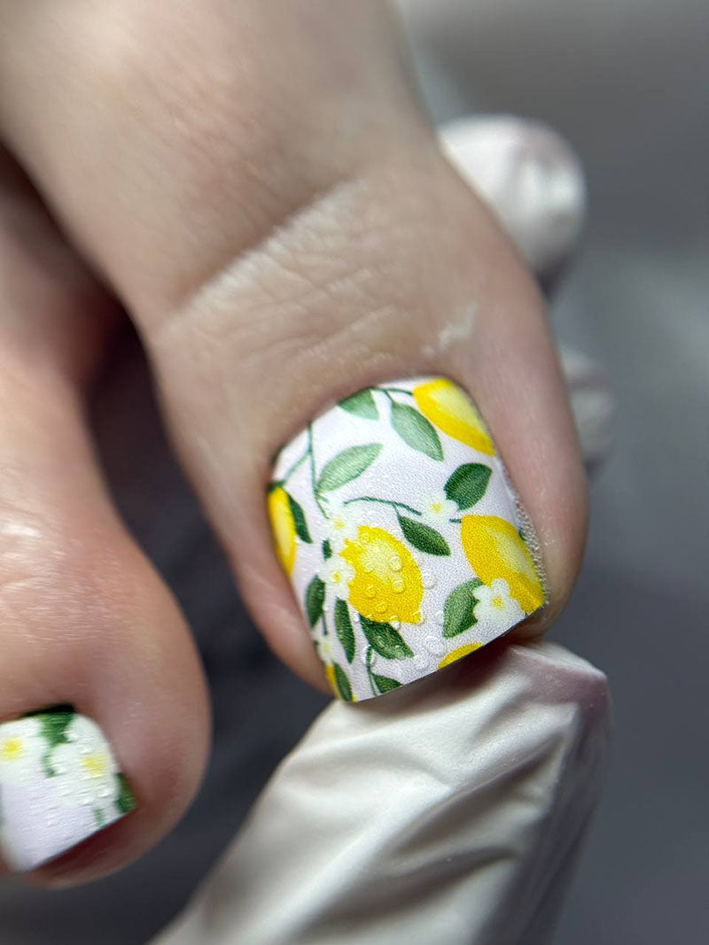 Pedicure Lemons. Nail wraps WR-484
