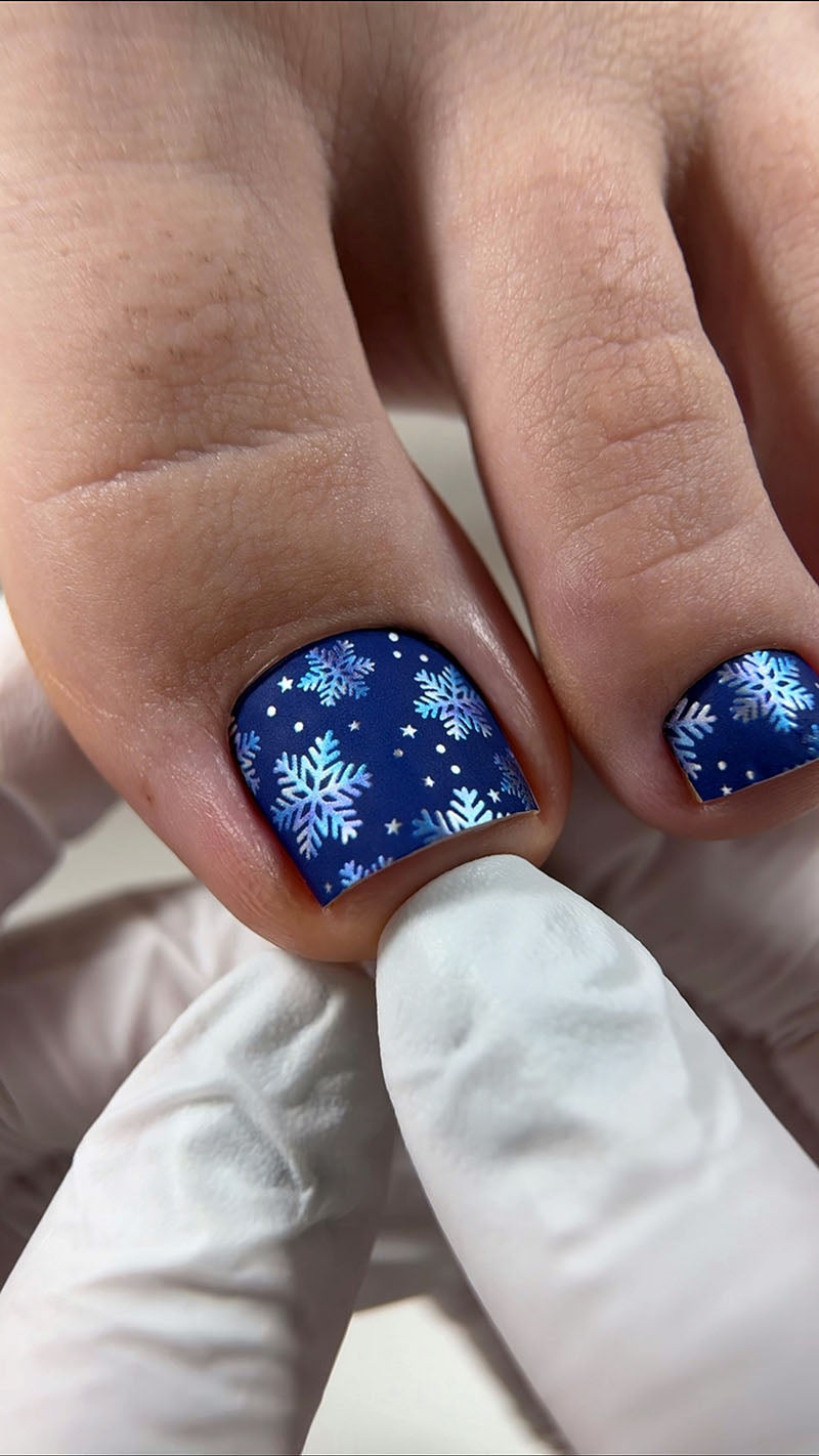 Pedicure Snowflakes. Color Foil. Nail wrap WR-611