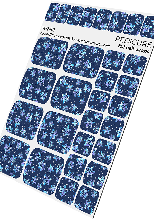 Pedicure Snowflakes. Color Foil. Nail wrap WR-611